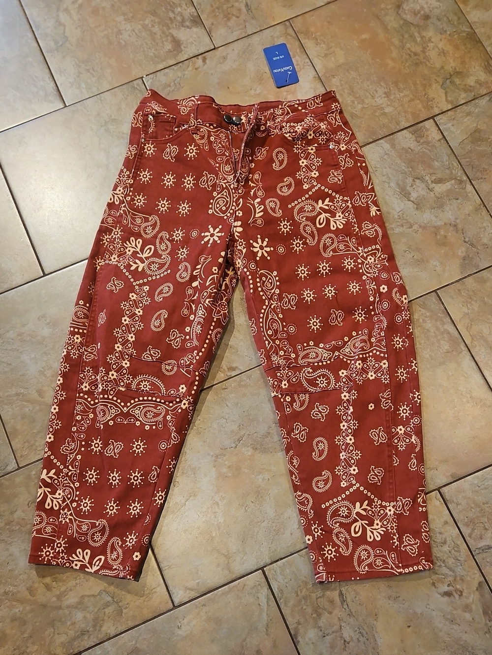 Women’s Rust Paisley Print Jeans